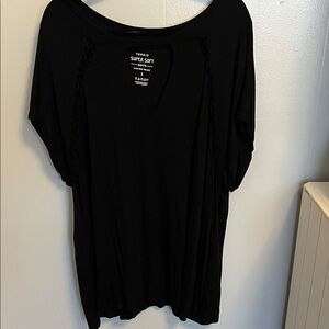 Torrid Black Super Soft Short Sleeve Tee With Cutout Neckline